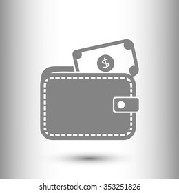Wallet with dollars icon