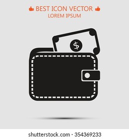 Wallet with dollars icon