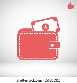 Wallet with dollars icon