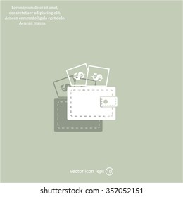 Wallet with dollars icon