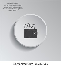 Wallet with dollars icon