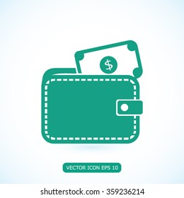 Wallet with dollars icon