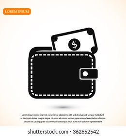 Wallet with dollars icon