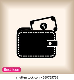 Wallet with dollars icon