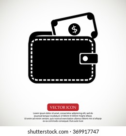 Wallet with dollars icon