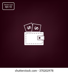 Wallet with dollars icon