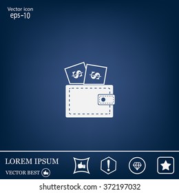 Wallet with dollars icon