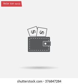 Wallet with dollars icon
