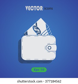 Wallet with dollars icon