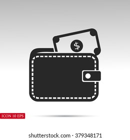 Wallet with dollars icon