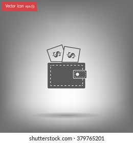 Wallet with dollars icon