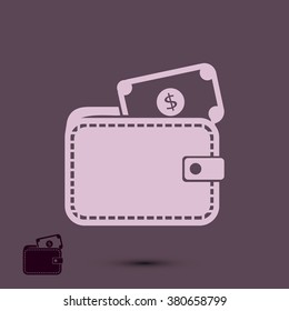 Wallet with dollars icon