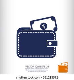 Wallet with dollars icon