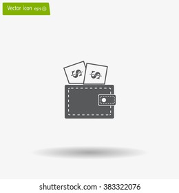 Wallet with dollars icon
