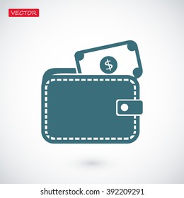 Wallet with dollars icon