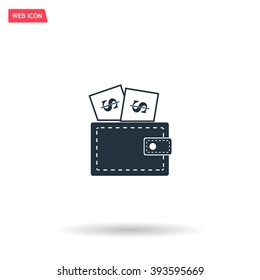 Wallet with dollars icon