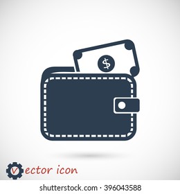 Wallet with dollars icon