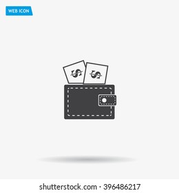 Wallet with dollars icon