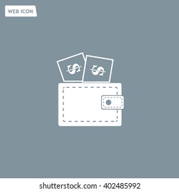 Wallet with dollars icon