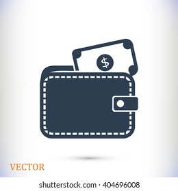 Wallet with dollars icon
