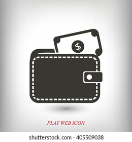 Wallet with dollars icon