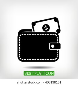 Wallet with dollars icon