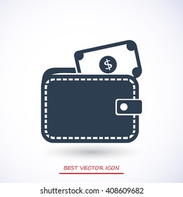 Wallet with dollars icon