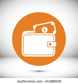 Wallet with dollars icon