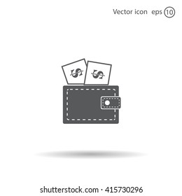 Wallet with dollars icon