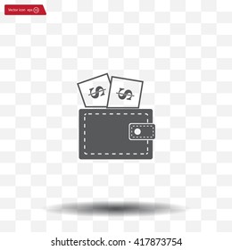 Wallet with dollars icon