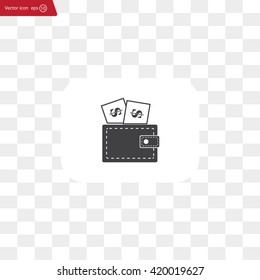 Wallet with dollars icon