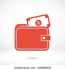 Wallet with dollars icon