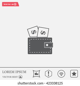 Wallet with dollars icon