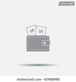 Wallet with dollars icon