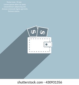 Wallet with dollars icon
