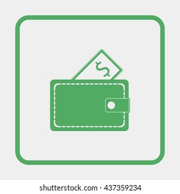 Wallet with dollars icon