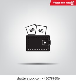Wallet with dollars icon
