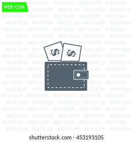 Wallet with dollars icon