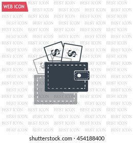Wallet with dollars icon