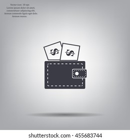 Wallet with dollars icon