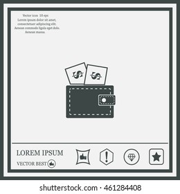 Wallet with dollars icon
