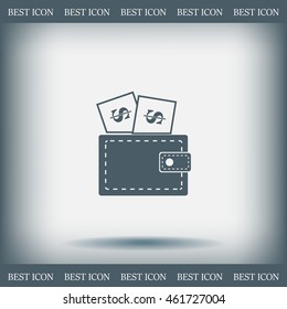Wallet with dollars icon