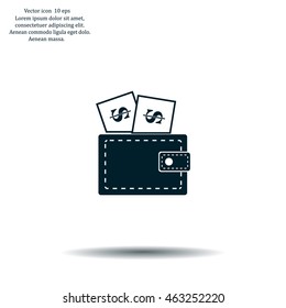 Wallet with dollars icon