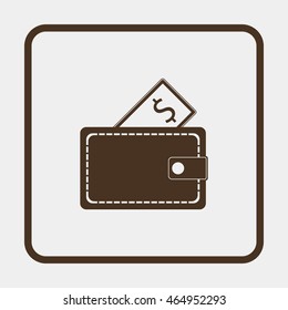 Wallet with dollars icon