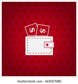 Wallet with dollars icon