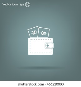 Wallet with dollars icon