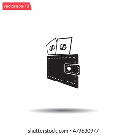 Wallet with dollars icon