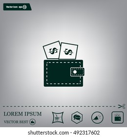 Wallet with dollars icon