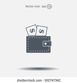 Wallet with dollars icon