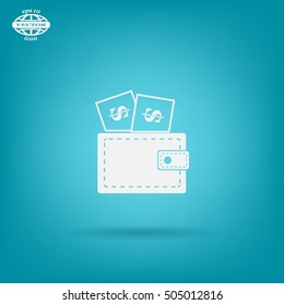 Wallet with dollars icon